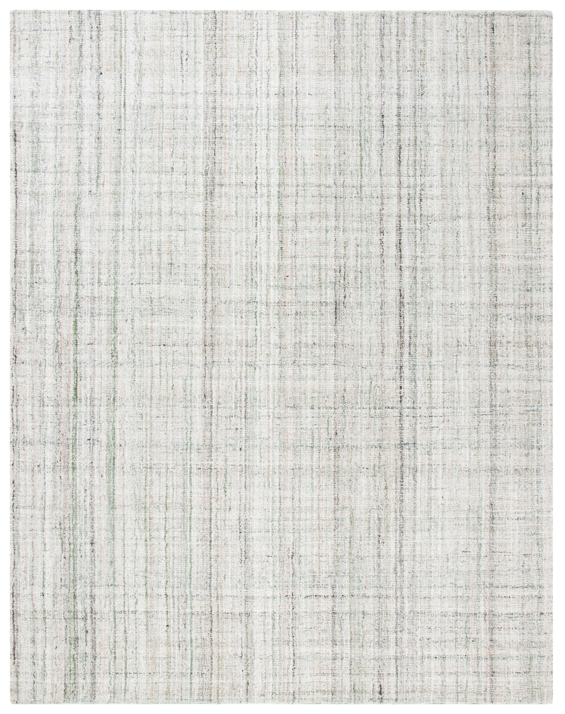 Hand-Tufted Sage & Green Abstract Wool Blend Rug - 9' x 12'