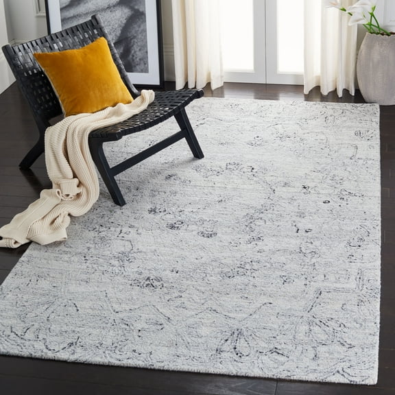 SAFAVIEH Abstract Emelly Floral Area Rug, Ivory/Black, 5' x 8'