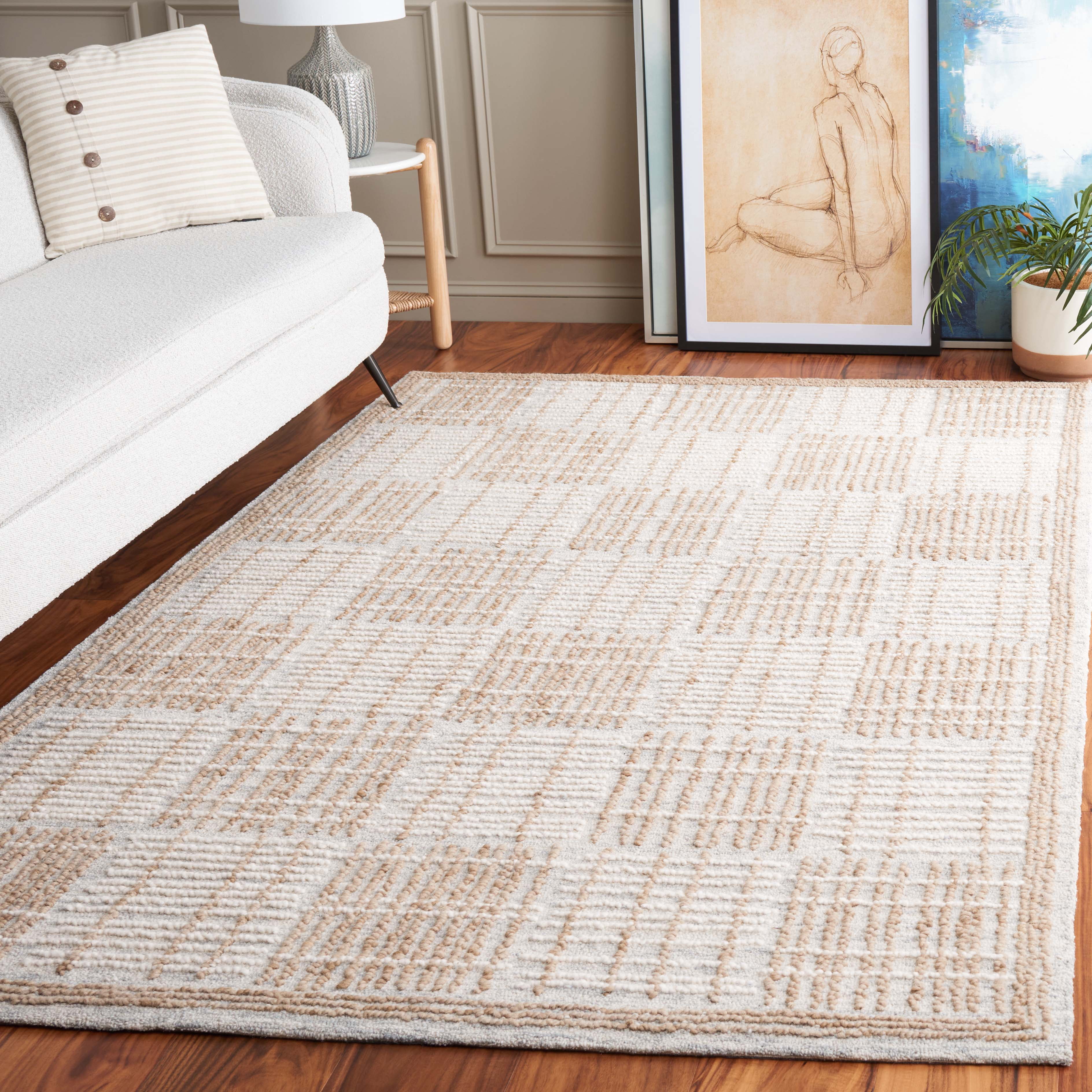 Safavieh Abstract Milan Striped Area Rug, Sage/Taupe, 6' x 6' Square