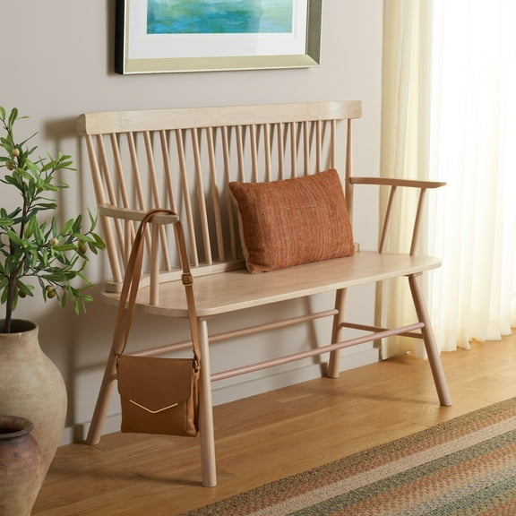 Safavieh Addison Modern Wood Dining Arm Chairs, Beige