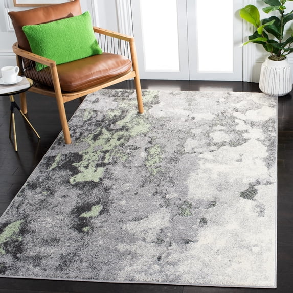 Safavieh Adirondack Cordelia Abstract Glam Rug Green/Grey 4' x 6' 4' x 6' Indoor Living Room, Bedroom, Dining Room Rectangle Glam