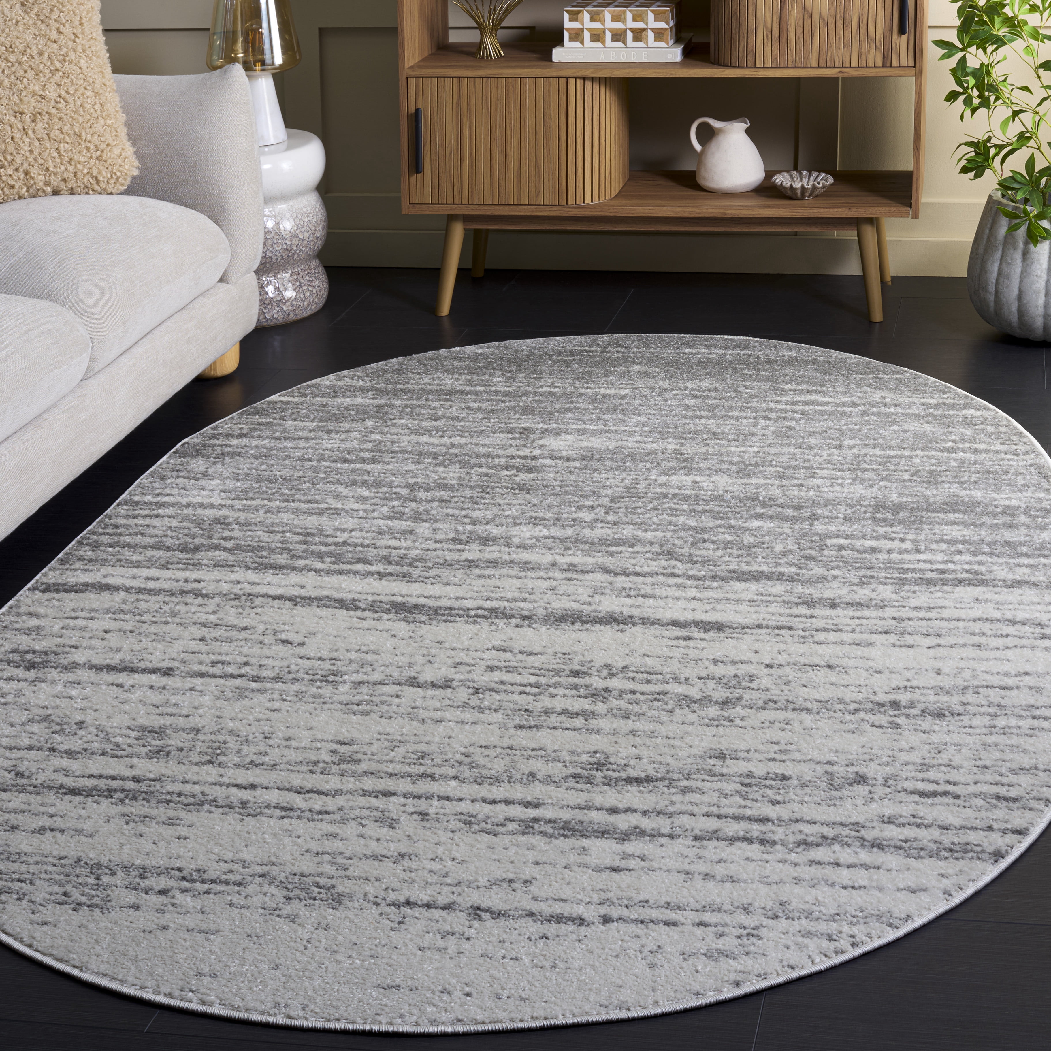Safavieh Adirondack Esmond Striped Area Rug, Light Gray/Gray, 6' x 8' Oval
