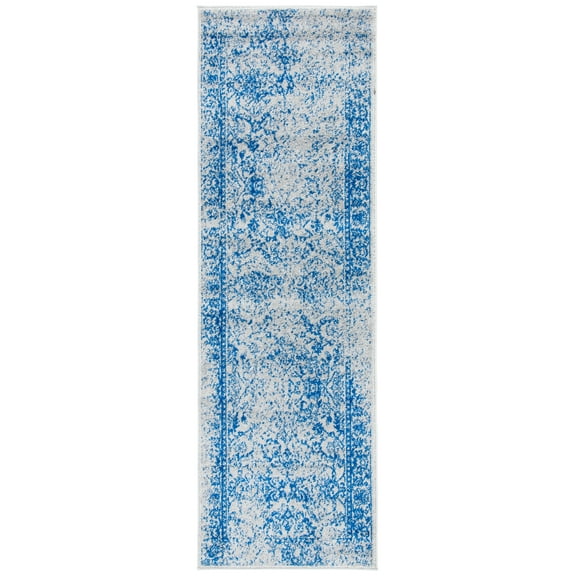 SAFAVIEH Adirondack Wyatt Traditional Distressed Runner Rug, Grey/Blue, 2'6" x 12'