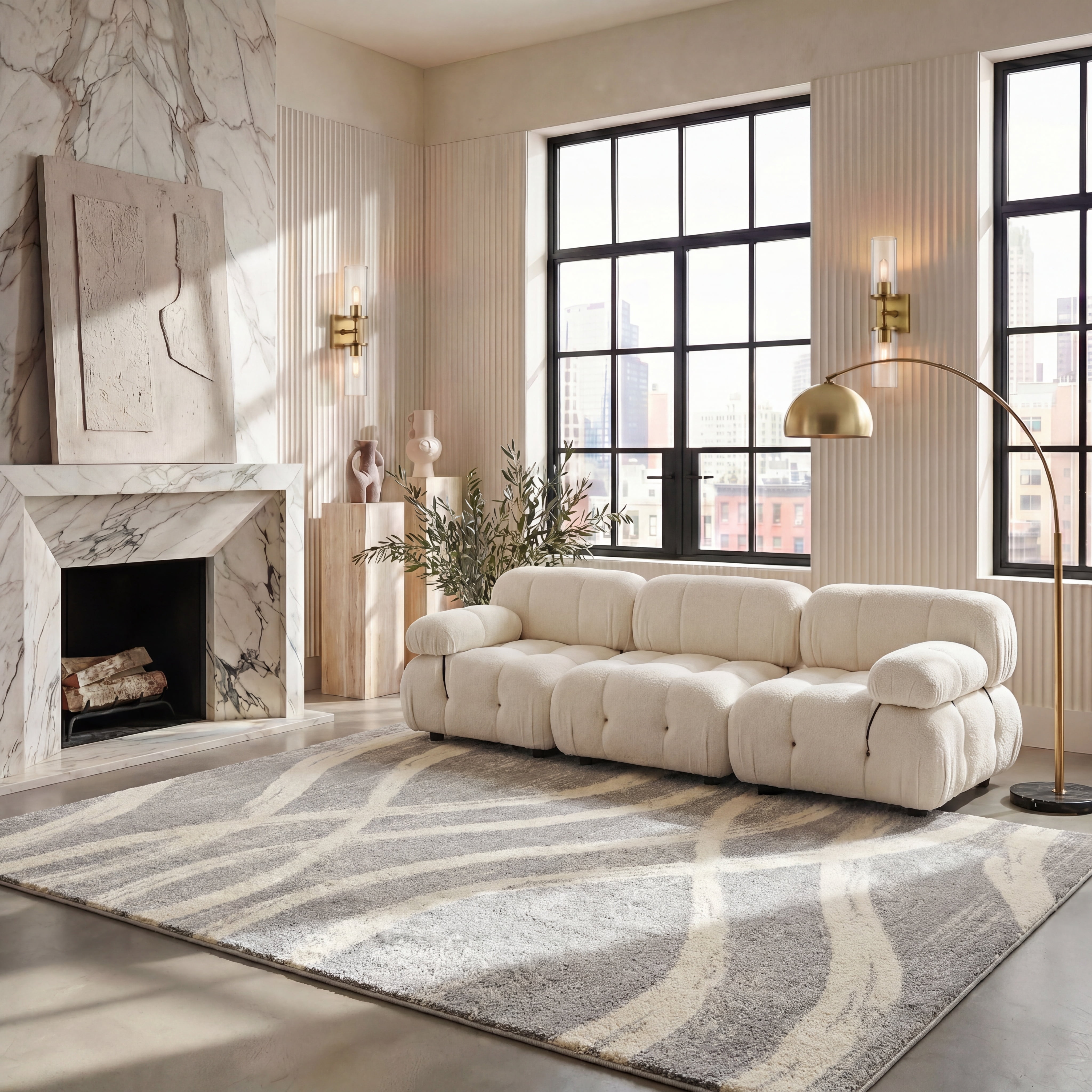 Safavieh Adirondack Isidor Geometric Swirls Area Rug, Gray/Cream, 6' x 8'