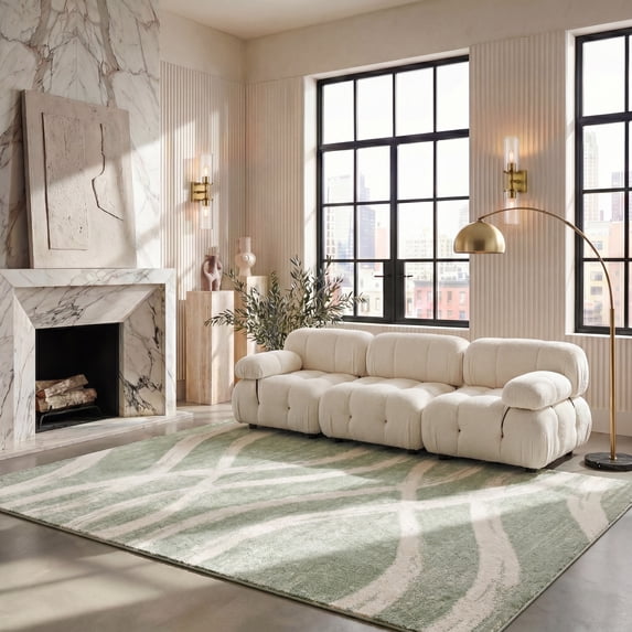 Safavieh Adirondack Isidor Geometric Swirls Area Rug, Sage/Cream, 6' x 8'