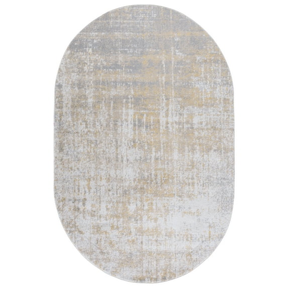 SAFAVIEH Adirondack Boniface Distressed Area Rug, Creme/Gold, 5' x 8' Oval