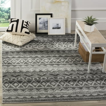 Safavieh  Adirondack Mina Moroccan Boho Rug Ivory/Charcoal 3' x 5' 3' x 5' Indoor Kitchen,Bedroom,Entryway Black Rectangle