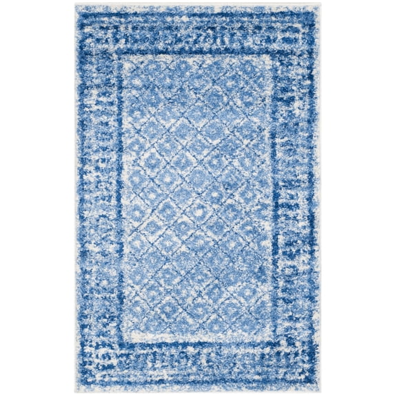 SAFAVIEH Adirondack Royston Geometric Area Rug, Silver/Blue, 2'6" x 4'