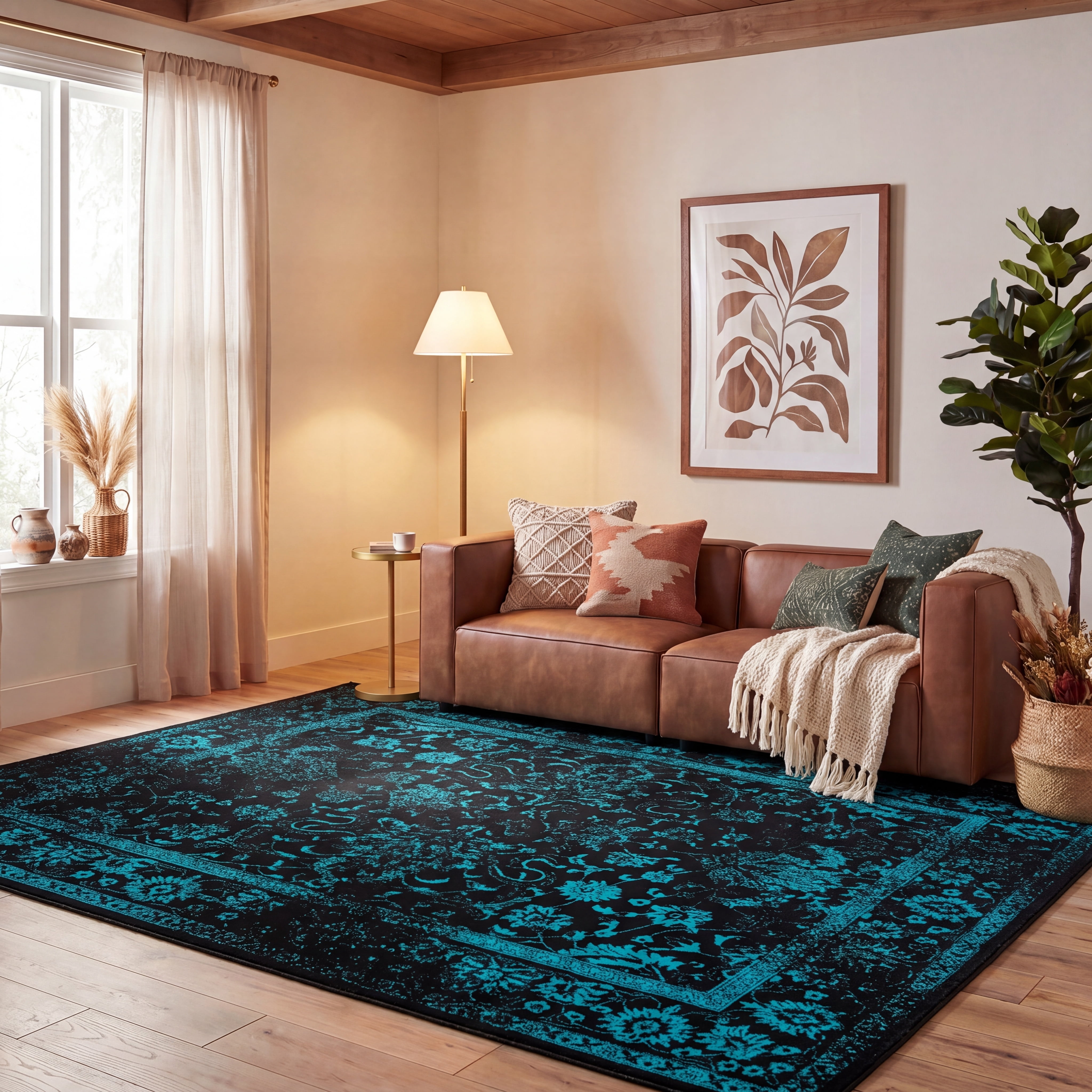 Safavieh Adirondack Wyatt Traditional Distressed Area Rug, Black/Teal, 2' x 4'