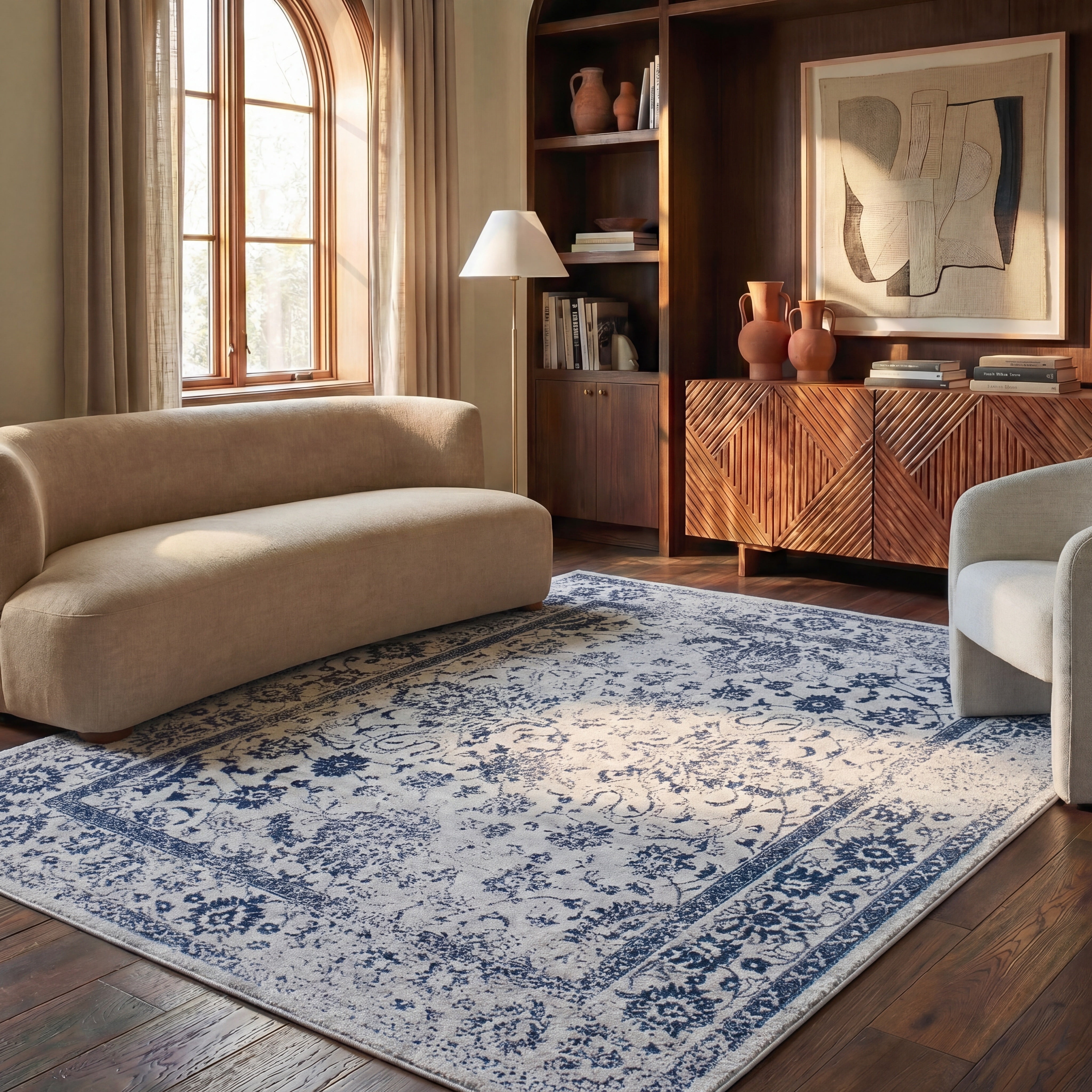 Safavieh Adirondack Wyatt Traditional Distressed Area Rug, Gray/Navy, 2' x 3'