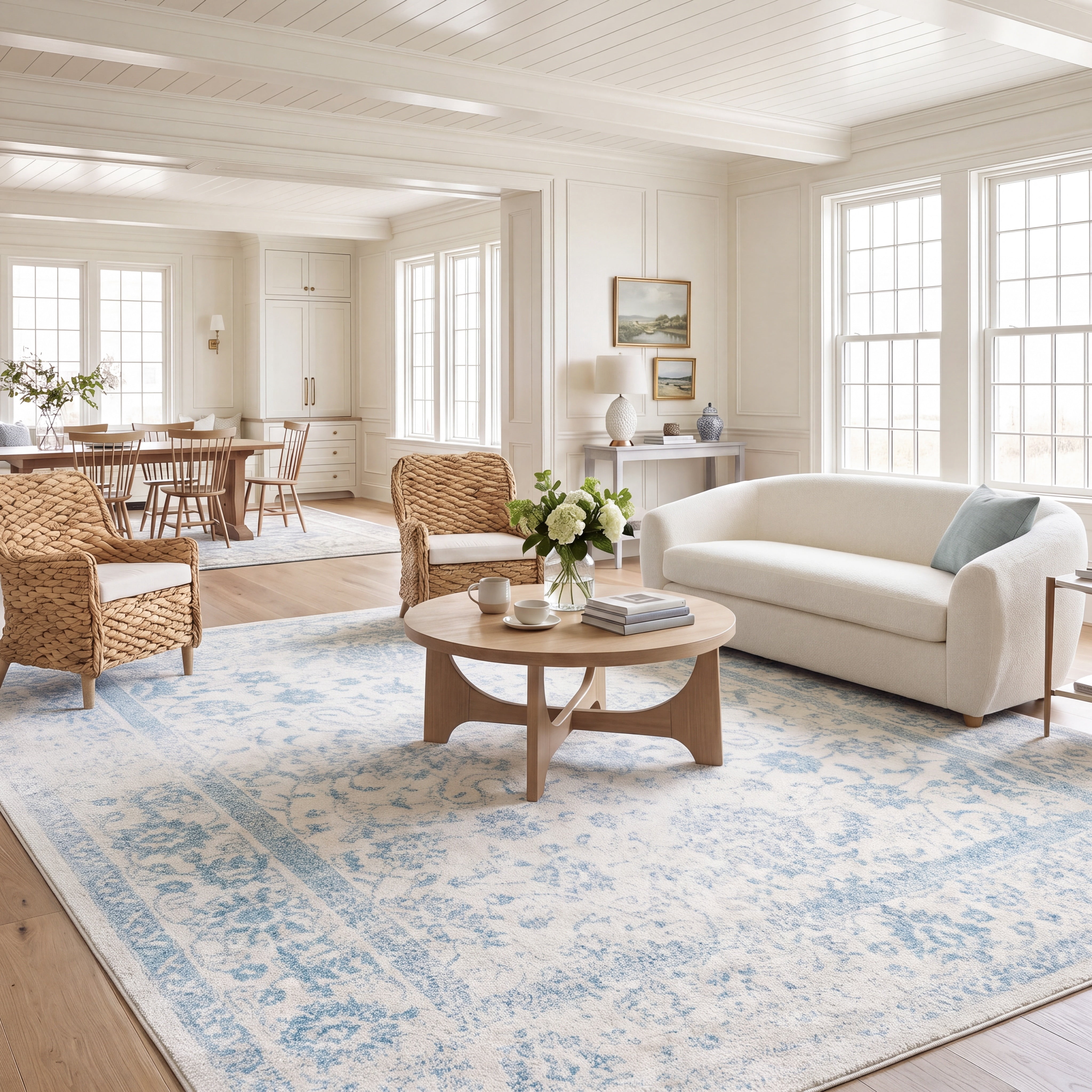 Safavieh Adirondack Wyatt Traditional Distressed Area Rug, Ivory/Light Blue, 2' x 3'