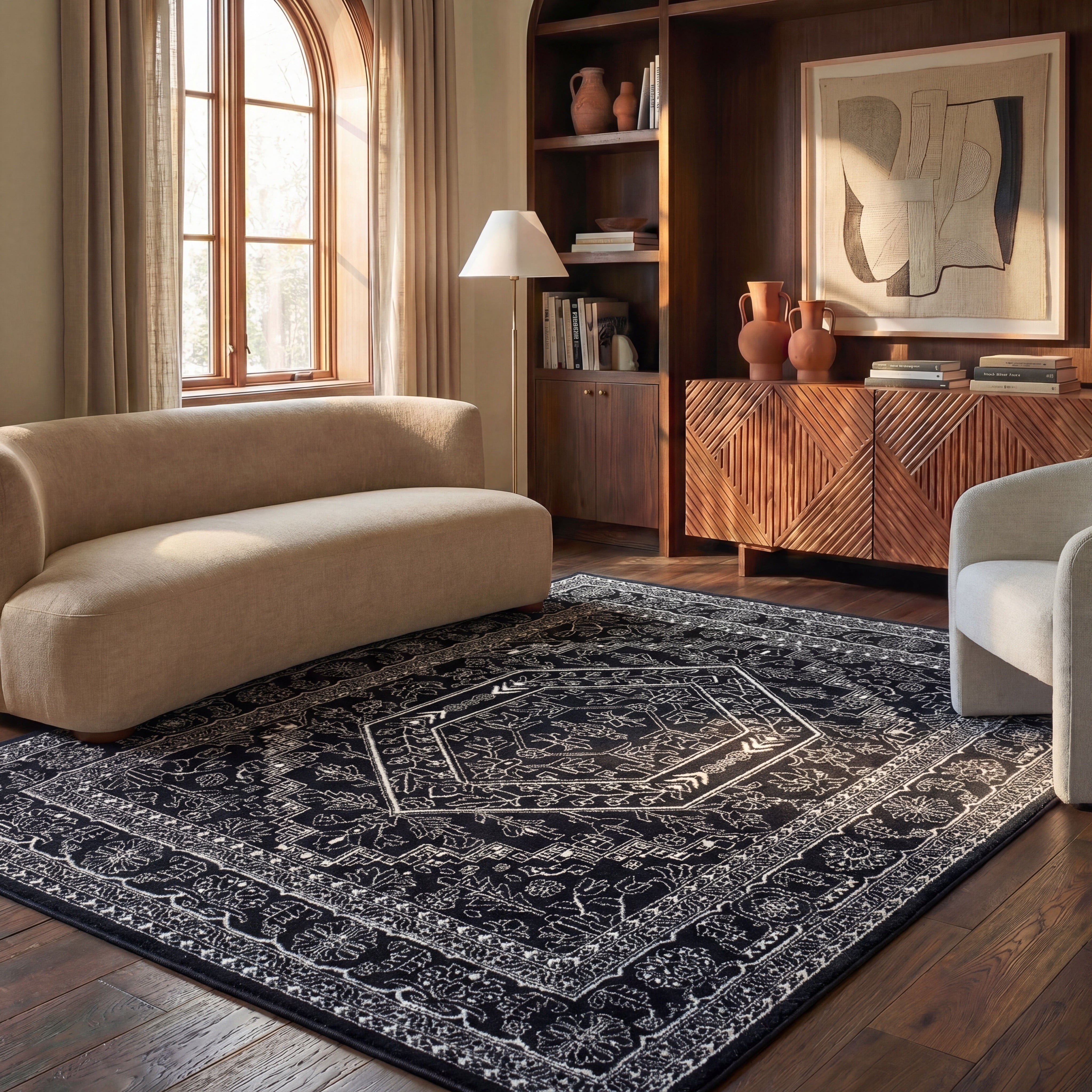 Safavieh Adirondack Xavier Oriental Area Rug, Black/Ivory, 6' x 8'