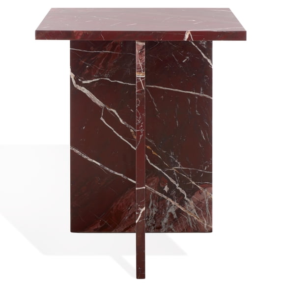 Safavieh Adriano 2 Leg Marble Accent Table in Red