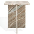 thumbnail image 1 of Safavieh Adriano 2 Leg Marble Accent Table in White / Brown, 1 of 11