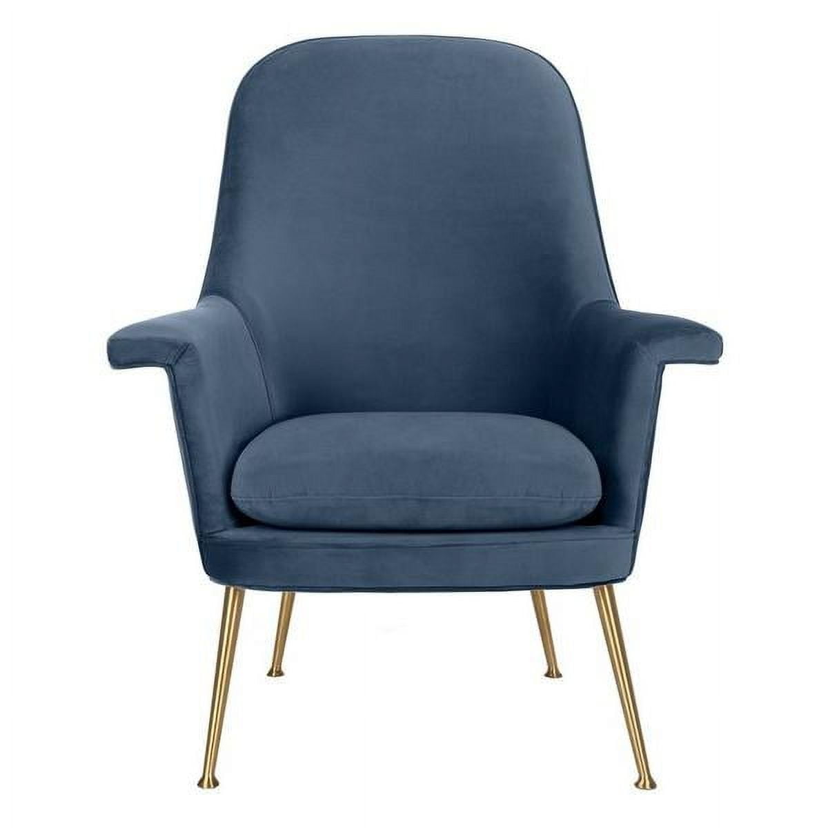 Navy Velvet Arm Chair with Gold Legs