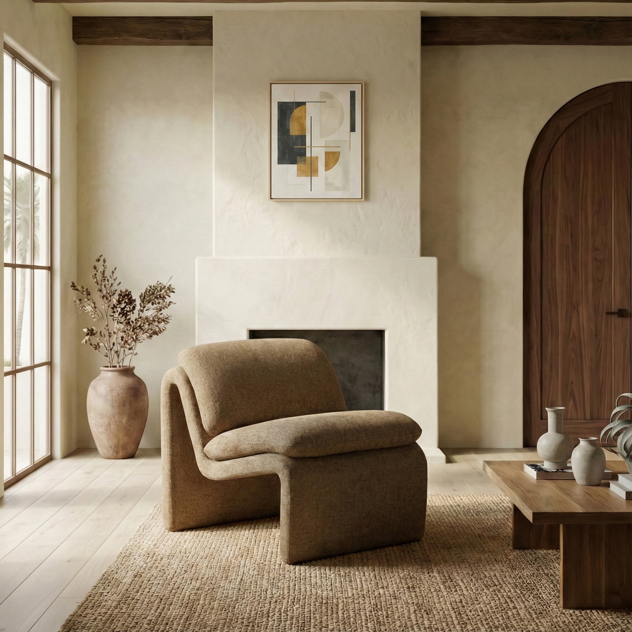 Safavieh Ainslie Performance Fabric Modern Accent Chair, Brown
