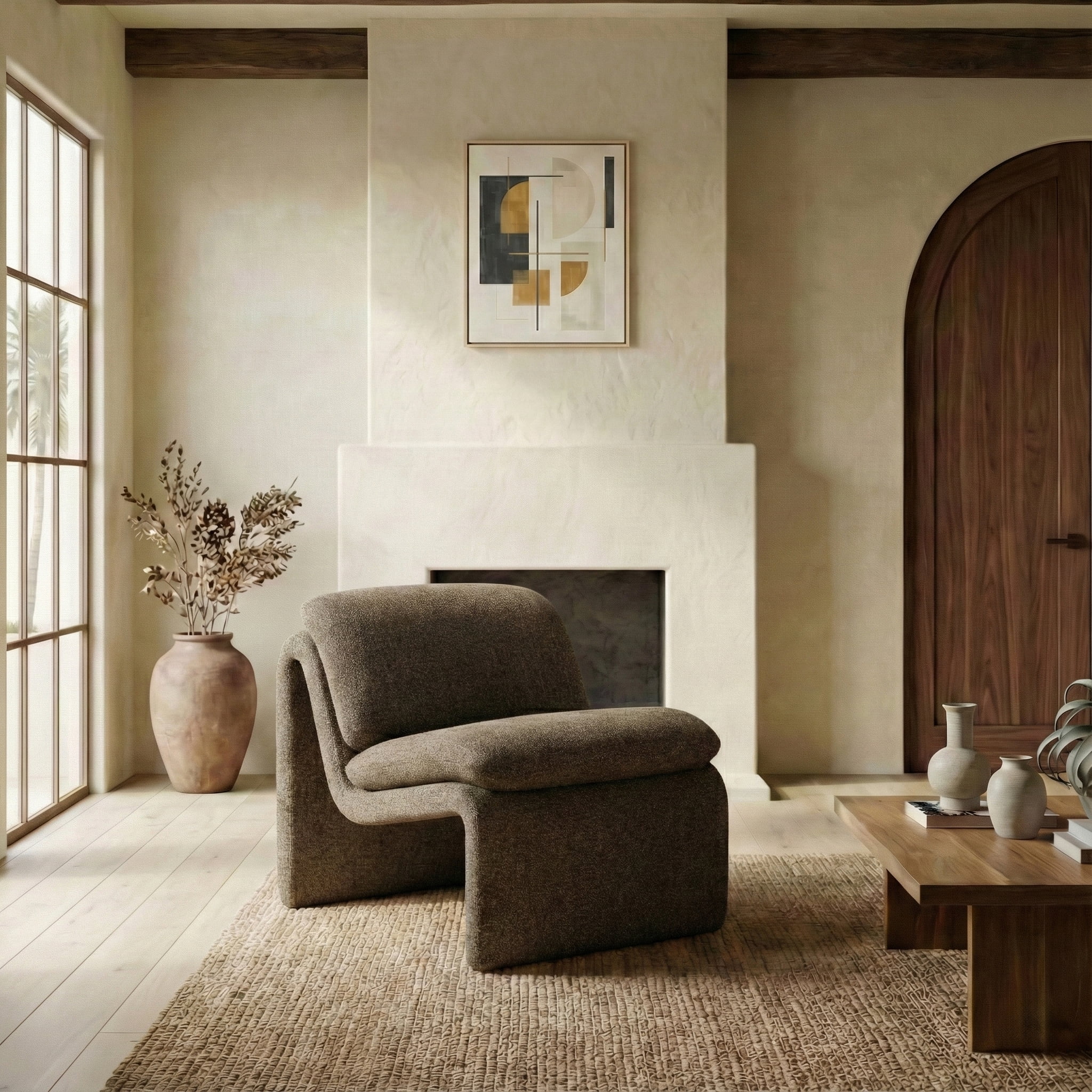 Safavieh Ainslie Performance Fabric Modern Accent Chair, Dark Brown