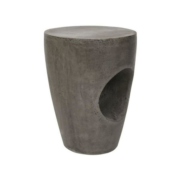 Safavieh Aishi Outdoor Modern Concrete Round Accent Table -Dark Grey