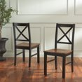 thumbnail image 1 of Safavieh Akash Traditional Rubberwood Dining Side Chairs, Black / Walnut (Set of 2), 1 of 8