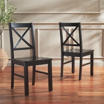 Safavieh Akash Traditional Rubberwood Dining Side Chairs, Black (Set of 2)