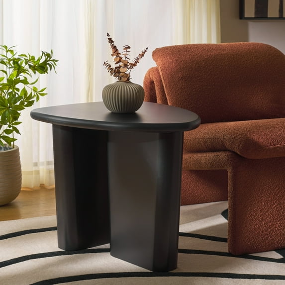 Safavieh Alala Morden Wood Triangle End Table, Black