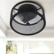 Safavieh Albina 11.75 in. Dia. Solid Flush Mount, Black