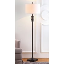 Safavieh Alphie 61 in. H Solid Floor Lamp, Ebony/Off-White Shade