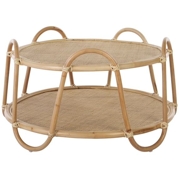 Safavieh Althea Scandinavian Round Rattan Coffee Table, Natural