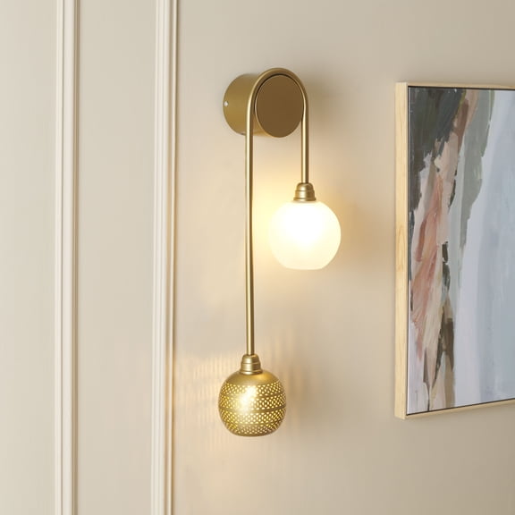 Safavieh Amari 2-Light 11" Modern Iron Sconces, Gold