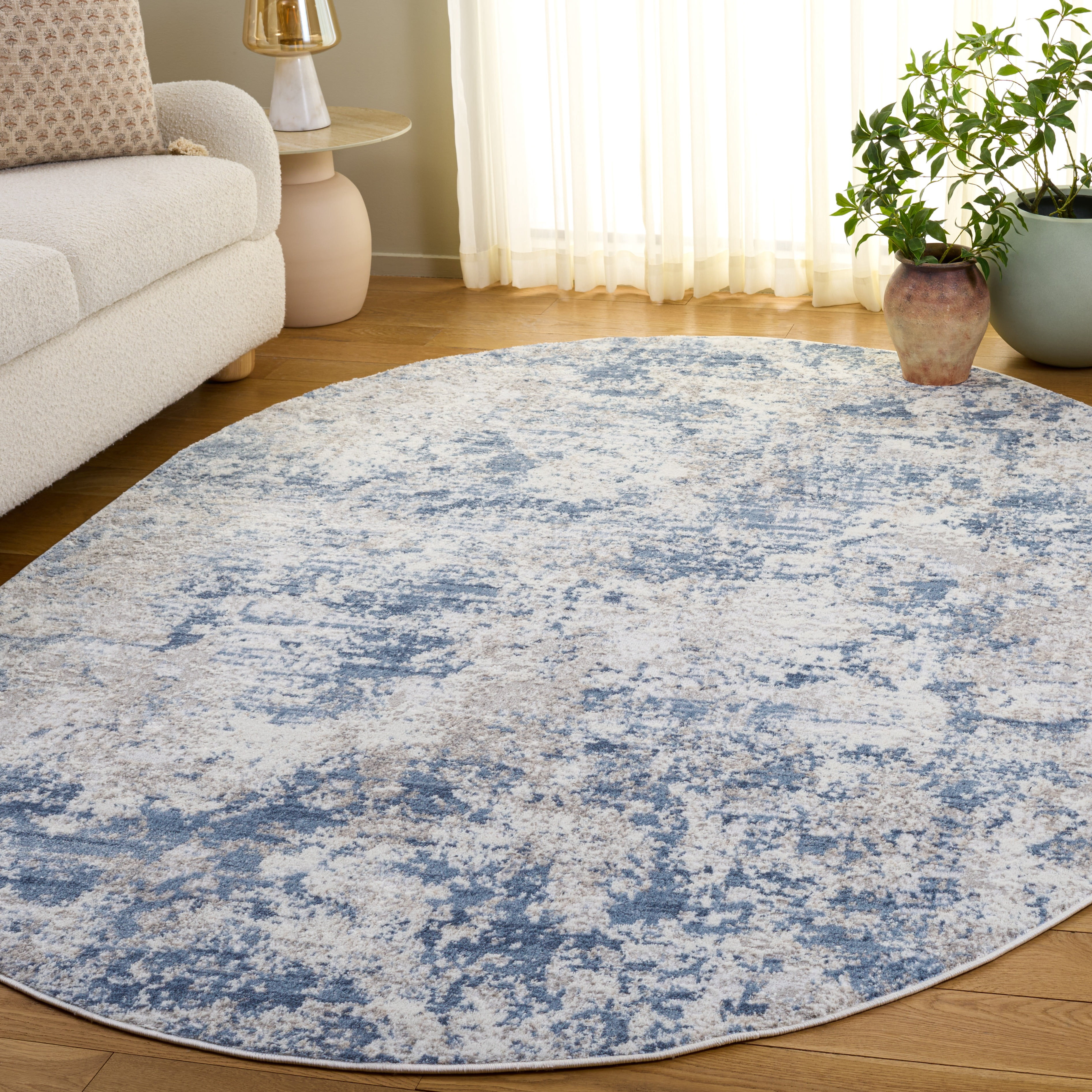 Safavieh Amelia Alastar Abstract Distressed Area Rug, Gray/Blue, 6' x 8' Oval