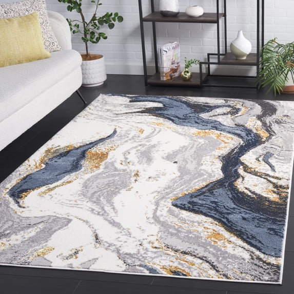 Safavieh Amelia Ainslee Abstract Area Rug, Ivory/Gray, 5'3" x 7'6"