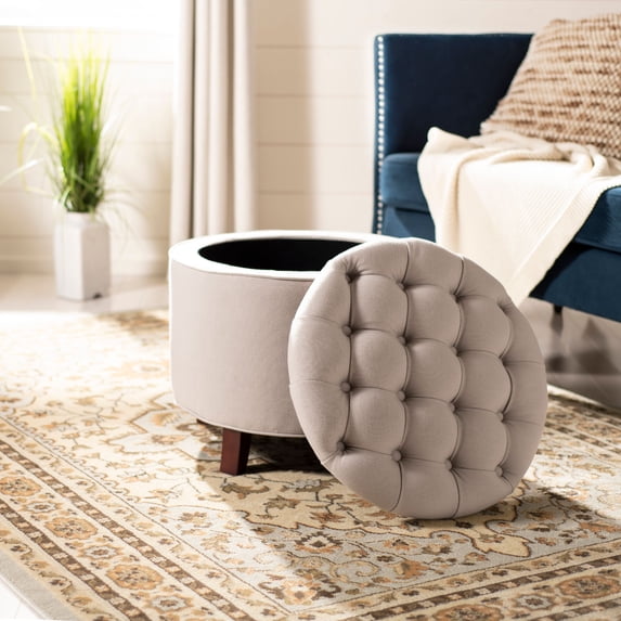 Safavieh Amelia Contemporary Glam Tufted Storage Ottoman