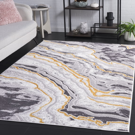Safavieh Amelia Gauss Abstract Area Rug, Gray/Gold, 5'3" x 7'6"