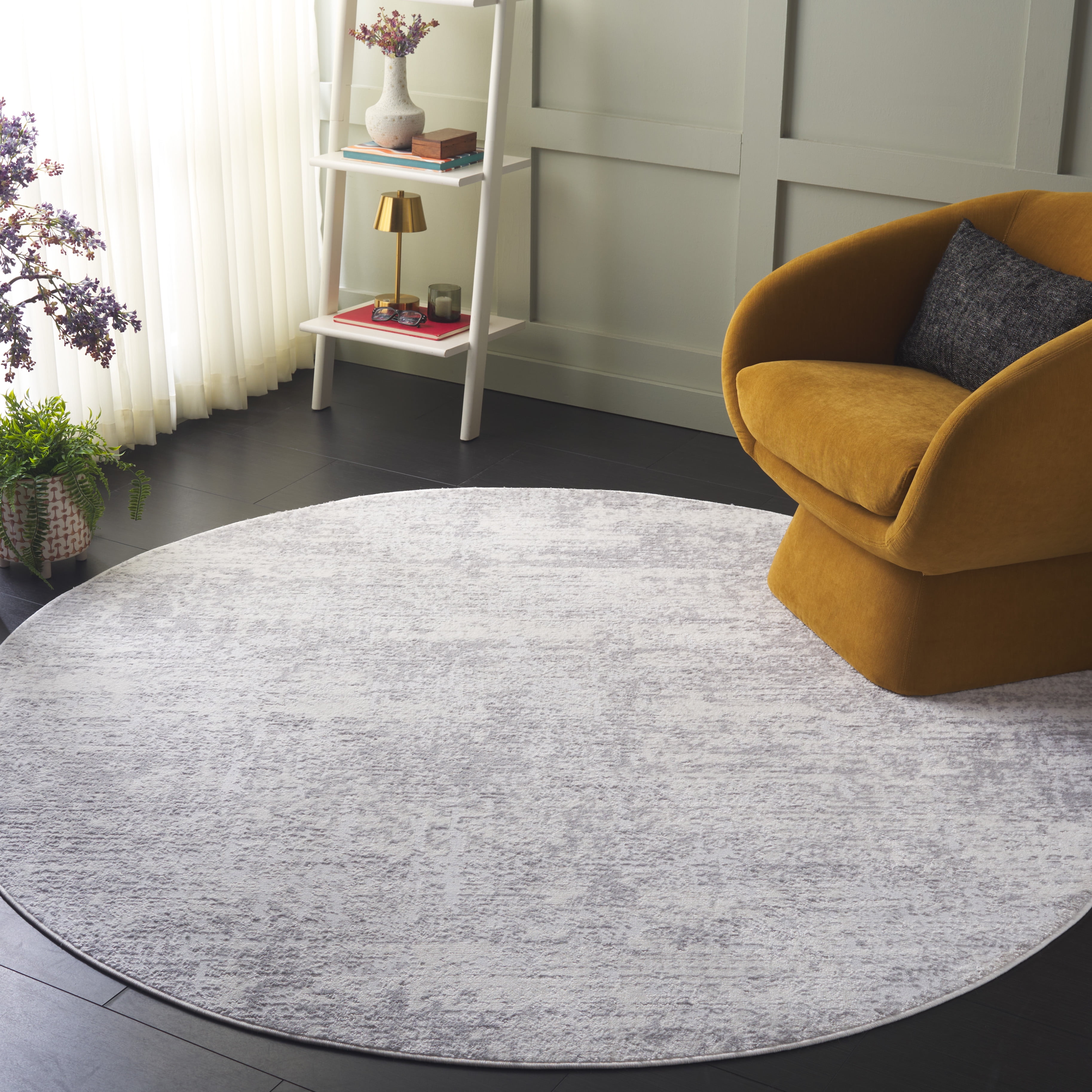 Safavieh Amelia Ian Abstract Area Rug, Ivory/Light Gray, 8' x 8' Round