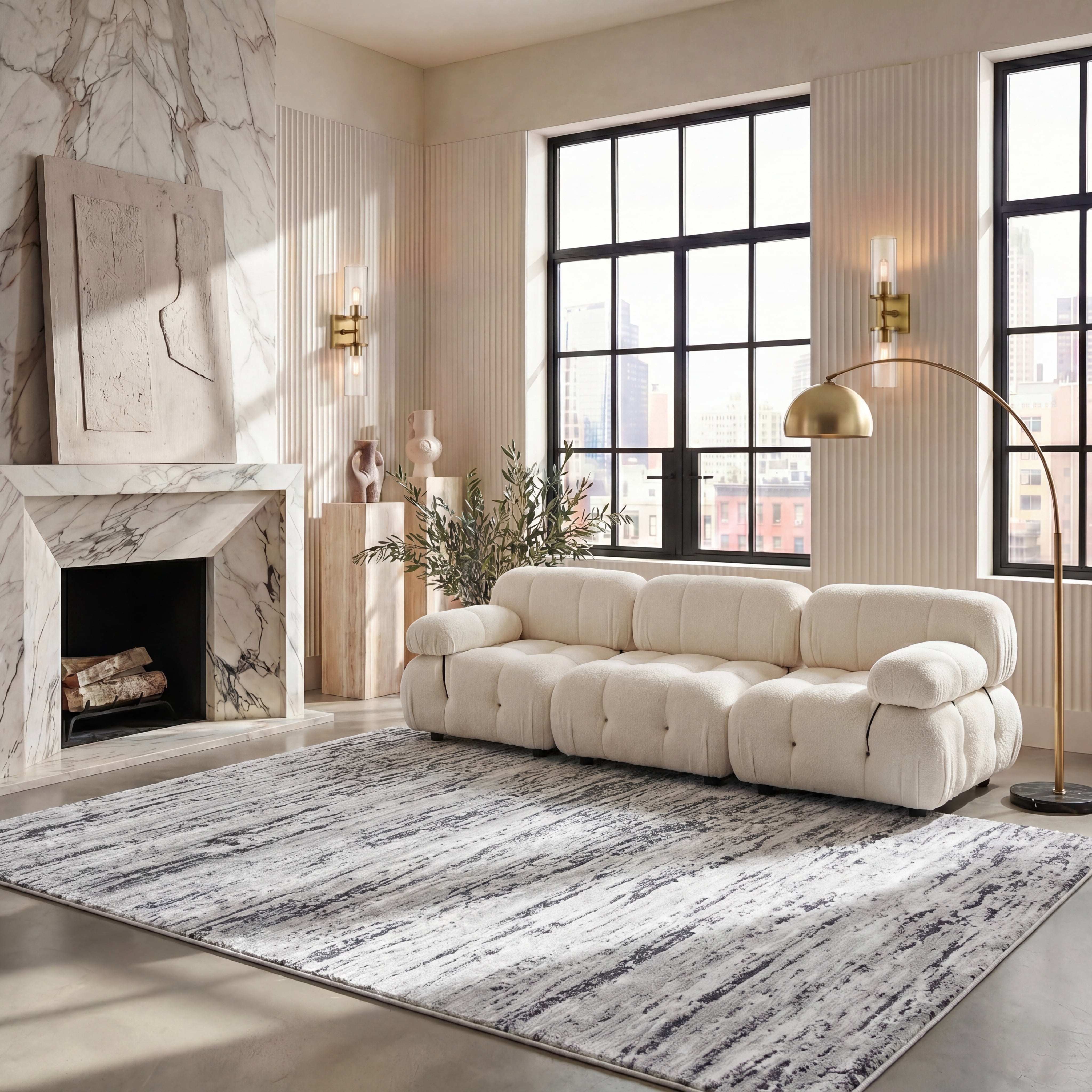 Safavieh Amelia Lester Abstract Area Rug, Light Gray/Charcoal, 8' x 8' Square