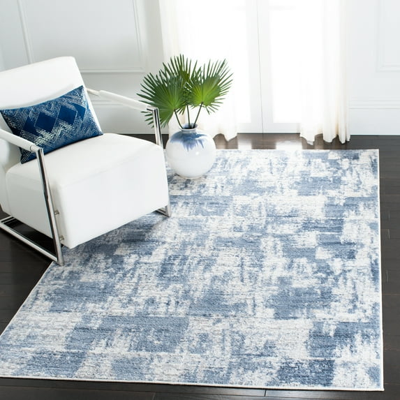 SAFAVIEH Amelia Carrie Abstract Area Rug, Ivory/Blue, 3' x 5'