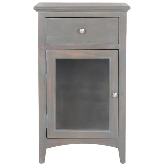 Safavieh ZIVA ONE DRAWER NIGHTSTAND WITH GLASS CABINET, AMH6630A