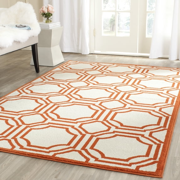 Safavieh Amherst Winnie Geometric Area Rug, Ivory/Orange, 4' x 6'