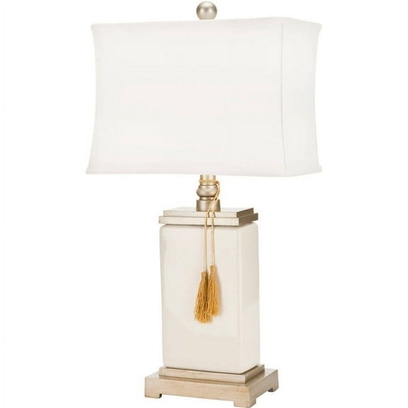 Safavieh Amiliana 32 in. H Tassel Lamp, Cream w/ Off-White Shade