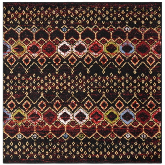 Safavieh Amsterdam Gladwin Geometric Area Rug, Black/Multi, 5'1" x 5'1" Square