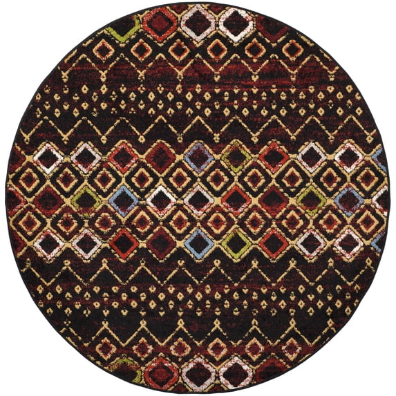Safavieh Amsterdam Gladwin Geometric Area Rug, Black/Multi, 9' x 9' Round