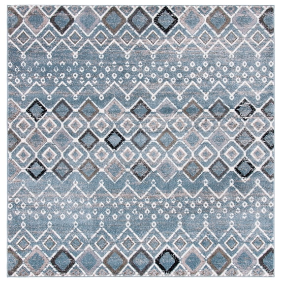 Safavieh Amsterdam Gladwin Geometric Area Rug, Blue/Ivory, 5'1" x 5'1" Square