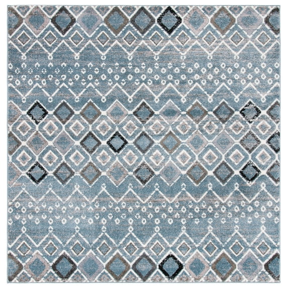 Safavieh Amsterdam Gladwin Geometric Area Rug, Blue/Ivory, 6'7" x 6'7" Square