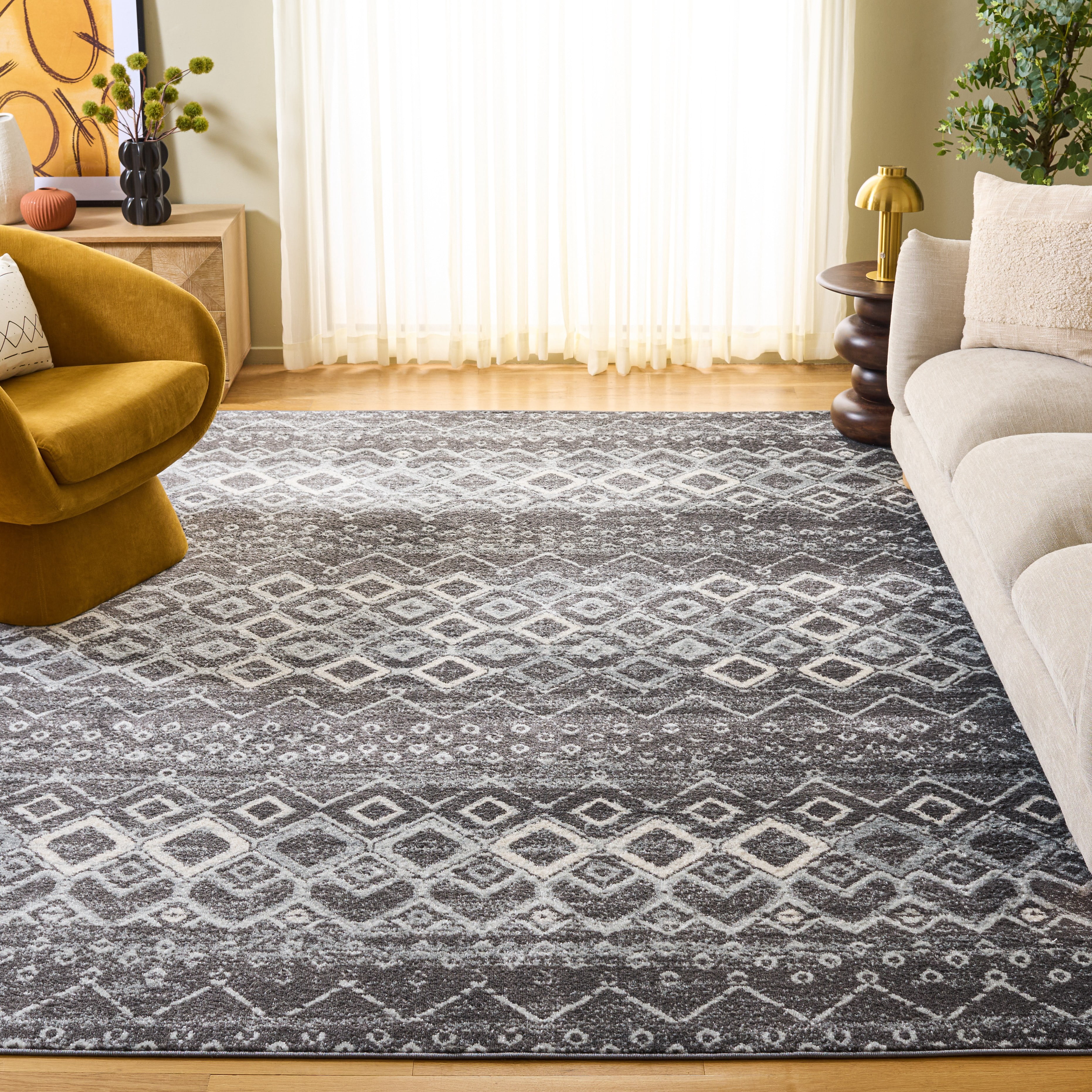 Safavieh Amsterdam Gladwin Geometric Area Rug, Dark Gray/Light Gray, 10' x 14'