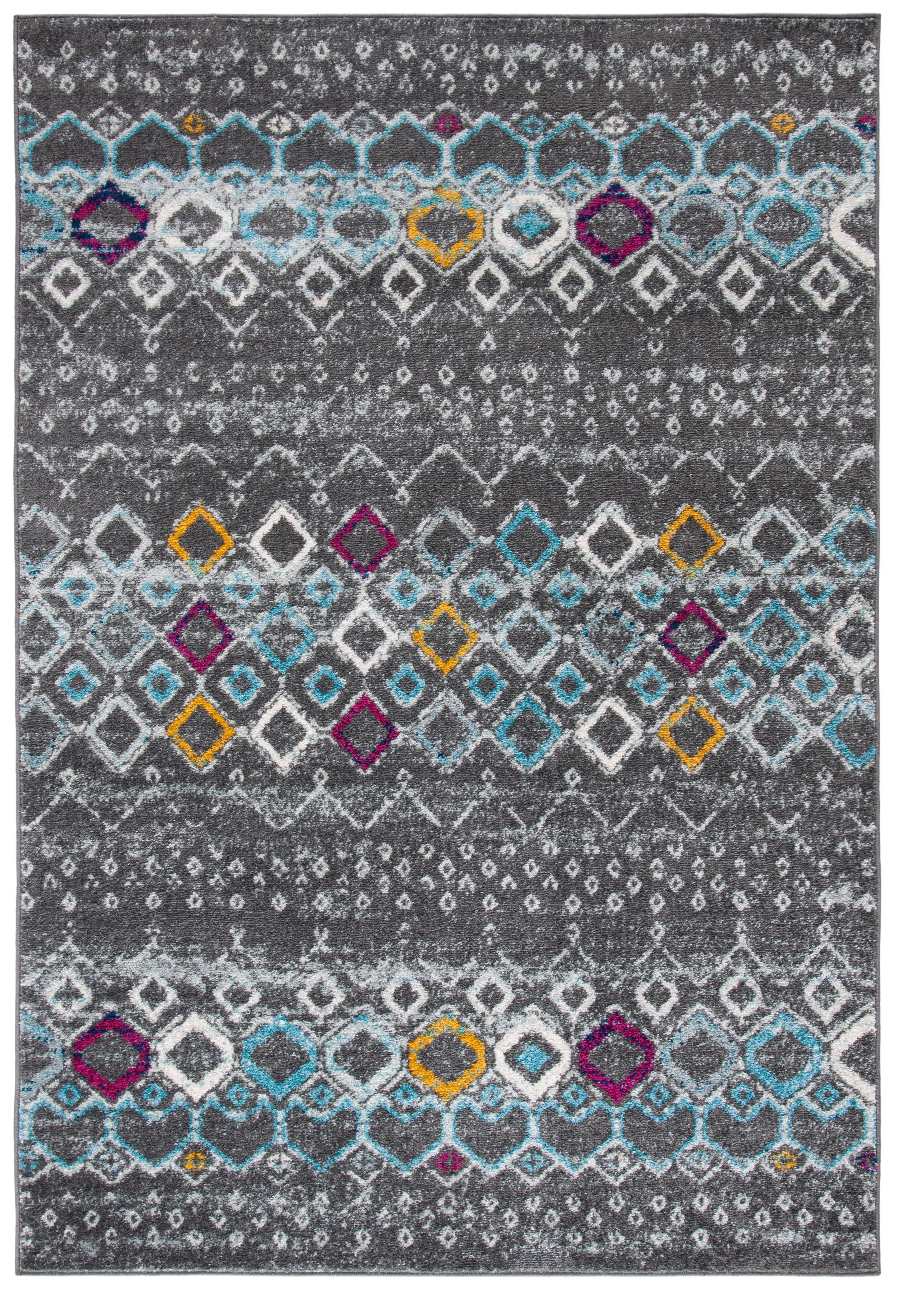 Safavieh Amsterdam Gladwin Geometric Area Rug, Dark Grey/Ivory, 2'3" x 4'