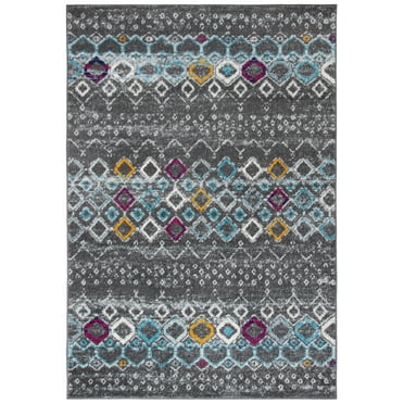 Safavieh Amsterdam Gladwin Geometric Area Rug, Dark Grey/Ivory, 3' x 5'