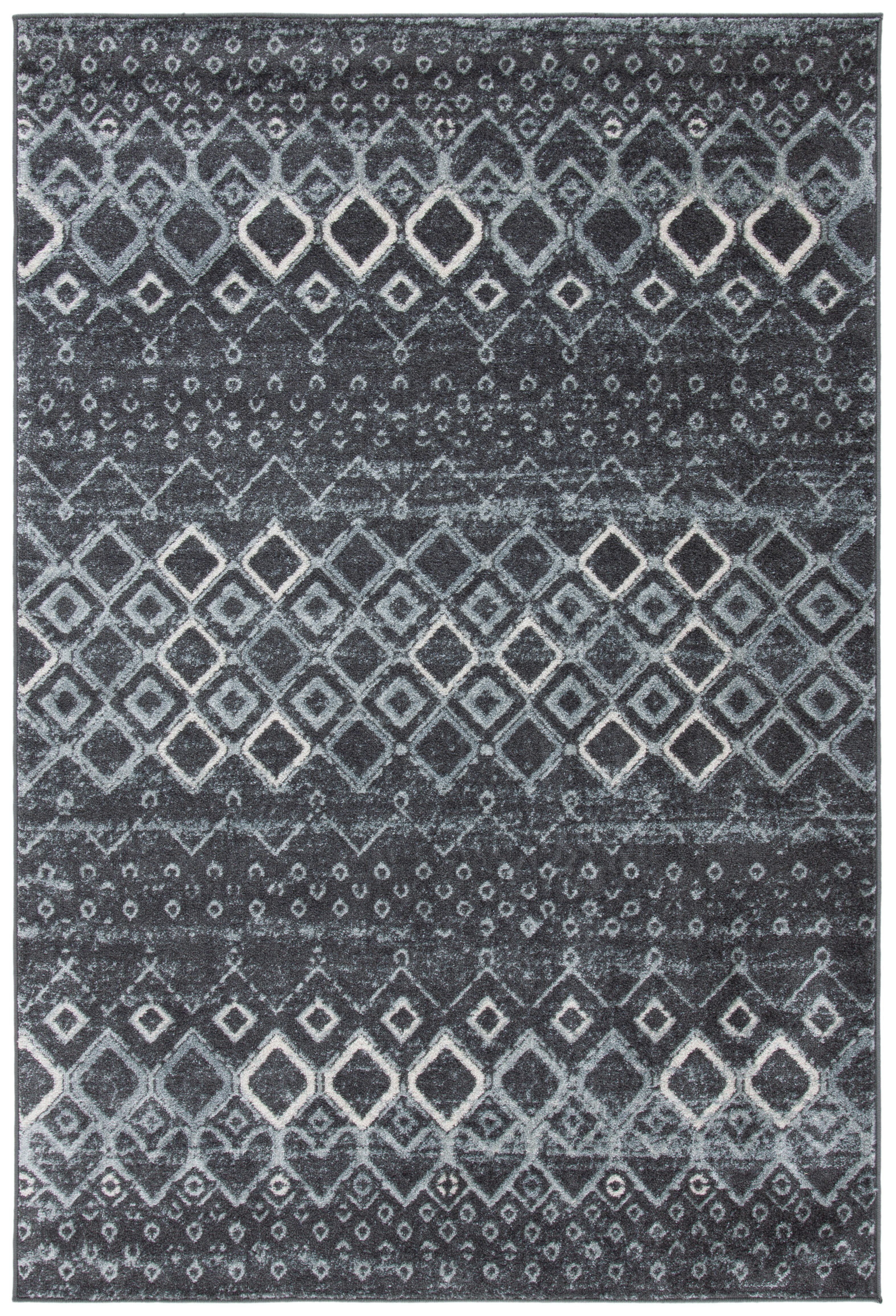 Amsterdam Dark Grey and Light Grey Geometric Area Rug