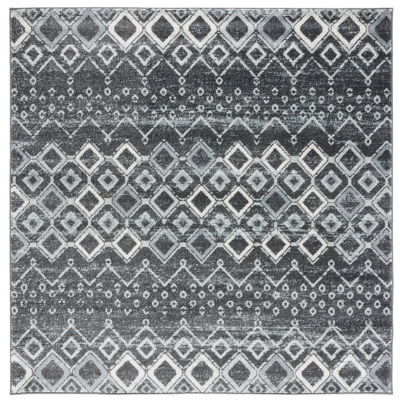 Safavieh Amsterdam Gladwin Geometric Area Rug, Dark Grey/Light Grey, 6'7" x 6'7" Square