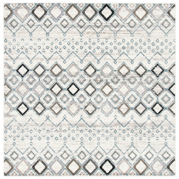 Safavieh Amsterdam Gladwin Geometric Area Rug, Ivory/Grey, 3' x 3' Square