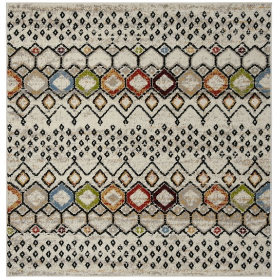 Safavieh Amsterdam Gladwin Geometric Area Rug, Ivory/Multi, 3' x 3' Square